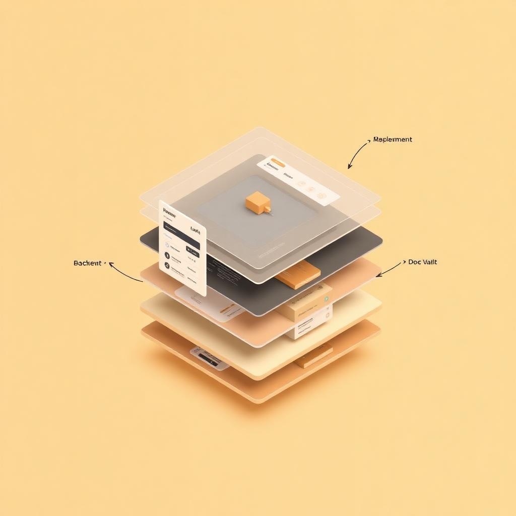 Editorial illustration of borrower portal layout and components