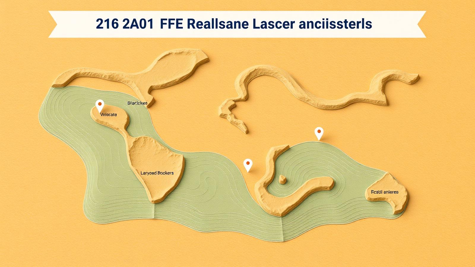 Abstract map with staged milestones, editorial illustration