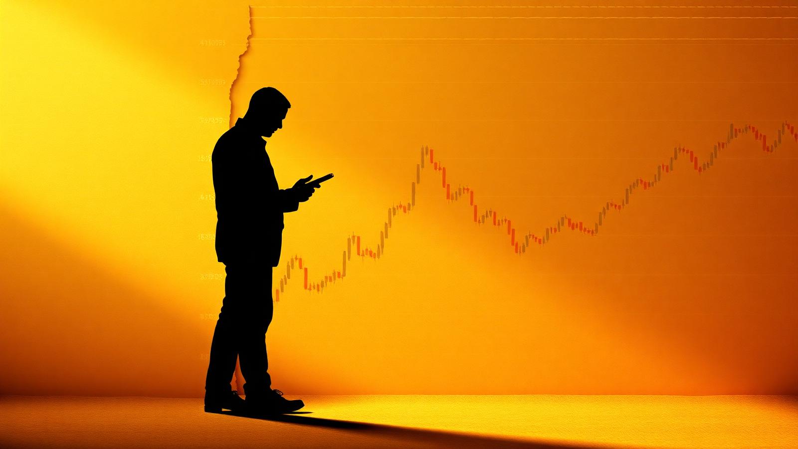 Abstract chart showing a large drawdown, editorial illustration