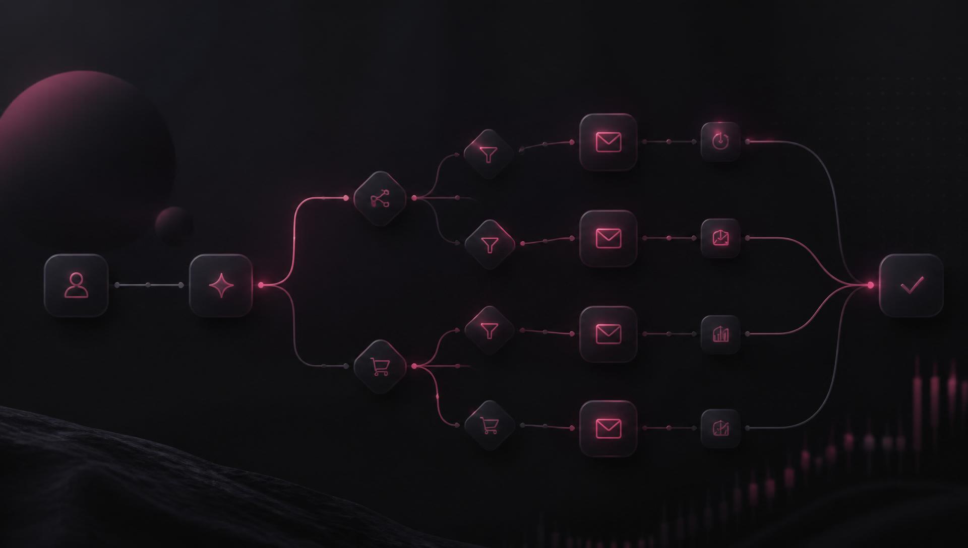 lifecycle customer journey builder — trigger, split and message nodes wired into a lifecycle flow