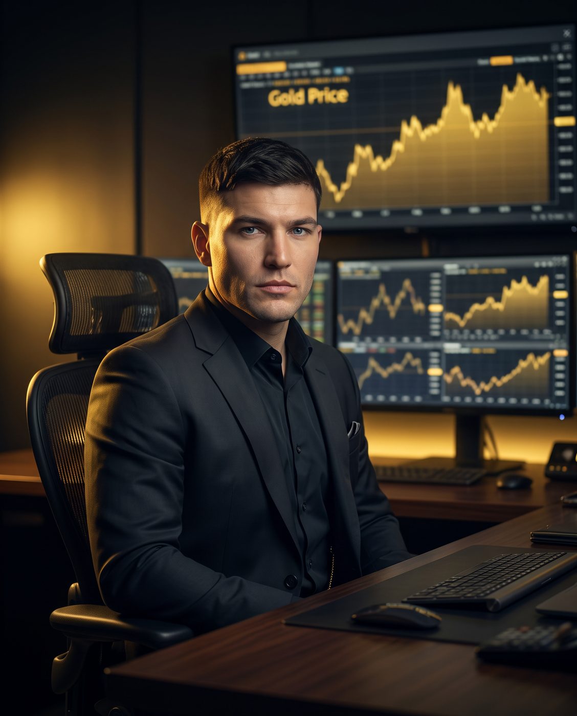 Max, the Gold Hunts AI gold analyst, at a trading desk