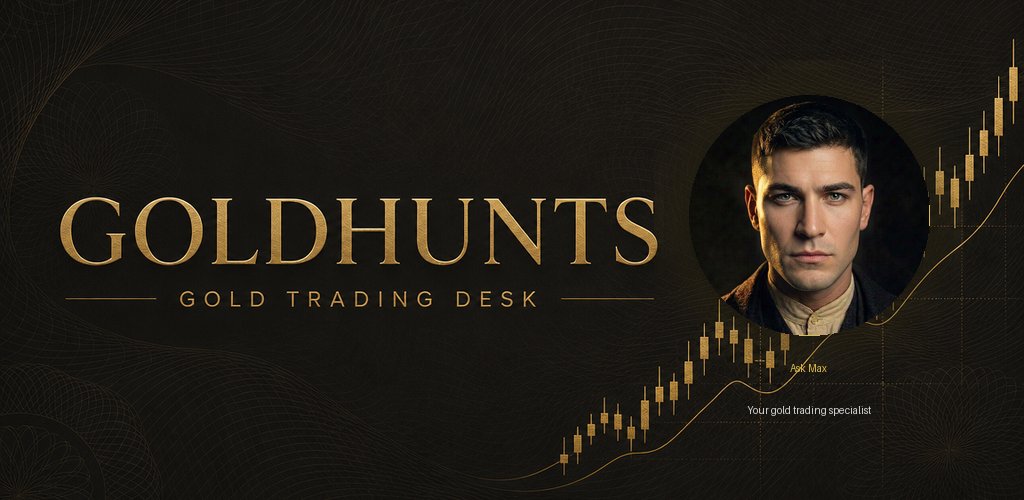 Gold Hunts Google Play feature graphic featuring Max